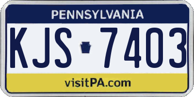 PA license plate KJS7403