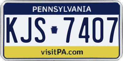 PA license plate KJS7407