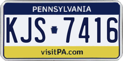 PA license plate KJS7416