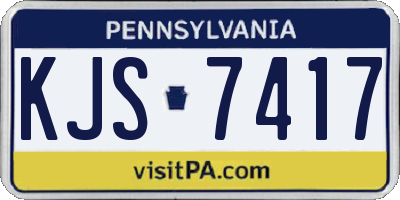 PA license plate KJS7417