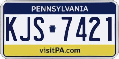 PA license plate KJS7421
