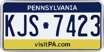 PA license plate KJS7423
