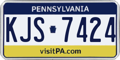 PA license plate KJS7424