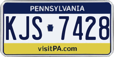 PA license plate KJS7428