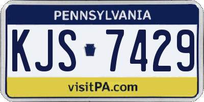 PA license plate KJS7429