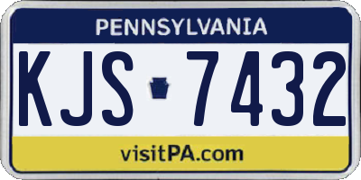 PA license plate KJS7432
