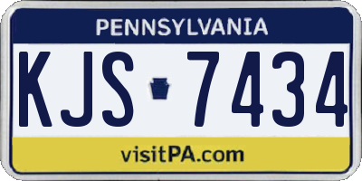 PA license plate KJS7434