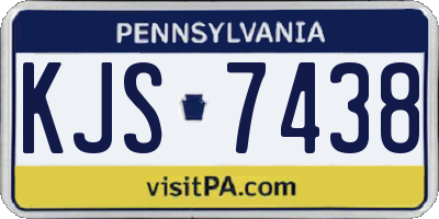 PA license plate KJS7438