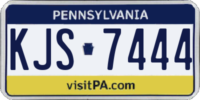 PA license plate KJS7444