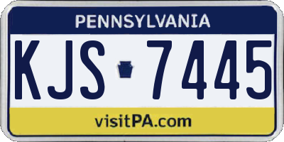 PA license plate KJS7445