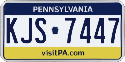 PA license plate KJS7447