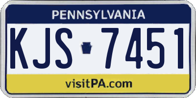 PA license plate KJS7451