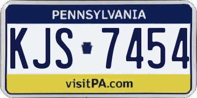 PA license plate KJS7454