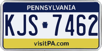 PA license plate KJS7462
