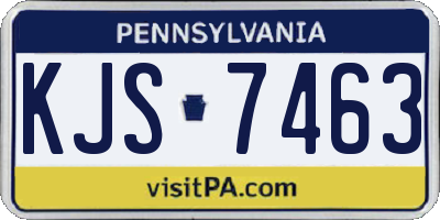 PA license plate KJS7463