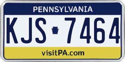 PA license plate KJS7464