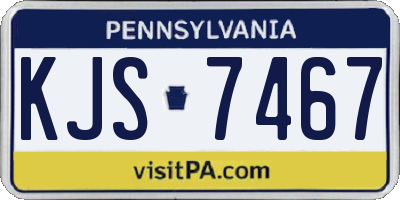 PA license plate KJS7467