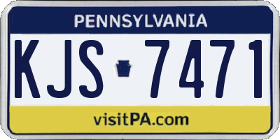 PA license plate KJS7471