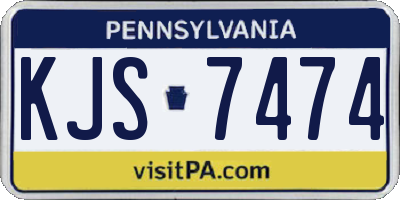 PA license plate KJS7474