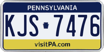 PA license plate KJS7476
