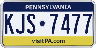 PA license plate KJS7477