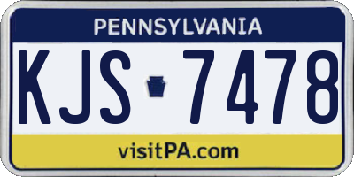 PA license plate KJS7478