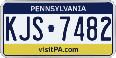 PA license plate KJS7482