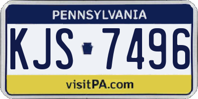 PA license plate KJS7496