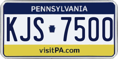 PA license plate KJS7500