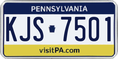 PA license plate KJS7501
