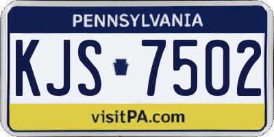 PA license plate KJS7502