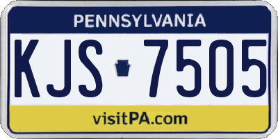 PA license plate KJS7505