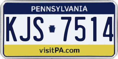PA license plate KJS7514
