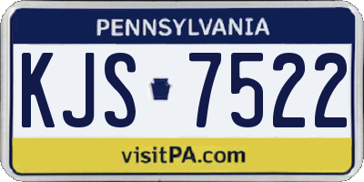 PA license plate KJS7522