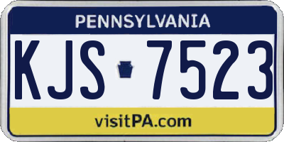 PA license plate KJS7523