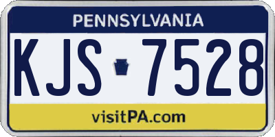 PA license plate KJS7528