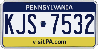 PA license plate KJS7532
