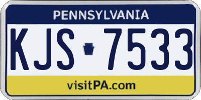 PA license plate KJS7533
