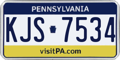 PA license plate KJS7534