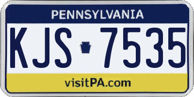 PA license plate KJS7535