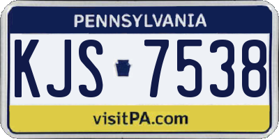 PA license plate KJS7538