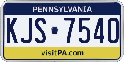PA license plate KJS7540