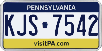 PA license plate KJS7542