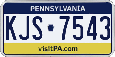 PA license plate KJS7543