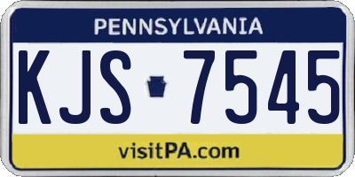 PA license plate KJS7545