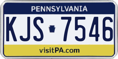 PA license plate KJS7546