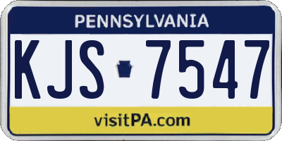 PA license plate KJS7547