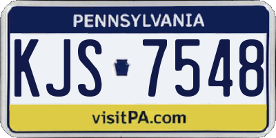 PA license plate KJS7548