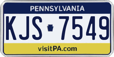 PA license plate KJS7549