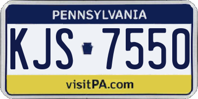 PA license plate KJS7550